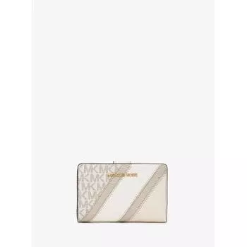 Компактный кошелек MICHAEL KORS JET SET TRAVEL на молнии, средний размер 35R3GTVF6V2605 Светло-кремовый мульти F