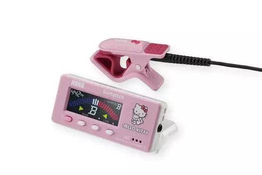 Компактный тюнер KORG с цветным ЖК-дисплеем Slimpitch Hello Kitty Pink