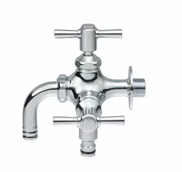 Компания SANEI Sanei Faucet Manufacturing горизонтальный кран для номинального размера Вода Серебро (прежнее название Co., Ltd.) (Саней) Двусторонний полив, 13, серебряный