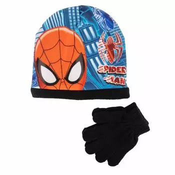 Флисовый комплект Шапка Человека-паука + черные перчатки MARVEL Child