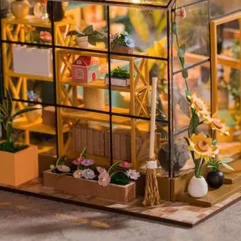 Комплект детского домика, мини-сделай сам, цветочный домик, 3D-головоломка ручной работы, сборка модели здания, игрушки, украшение для домашней спальни с мебелью, Wo