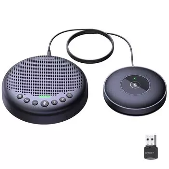 Комплект EMEET Luna Plus 8 микрофонов 1 дополнительный микрофон для конференций Поддержка голосовой связи до 14 веб-конференций USB-подключение Микрофон для сбора звука