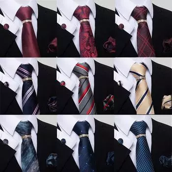 Комплект галстуков для мужчин Source Plaid Striped Flower Multicolor
