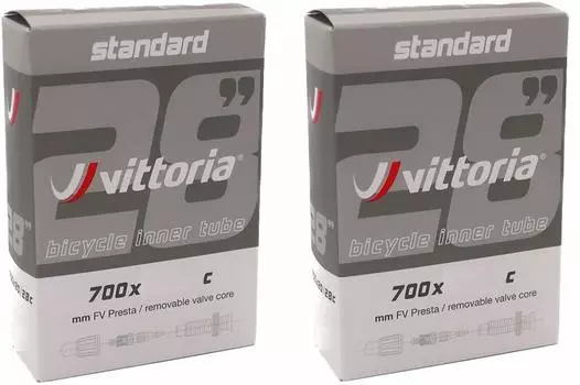 Комплект из 2 камер Vittoria 700c, клапан Presta, стандартная длина внутренней камеры (70020/28с (клапан 48мм)) [элемент]