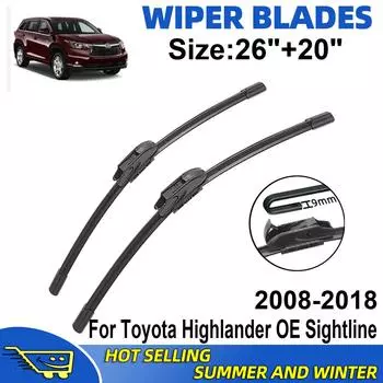 Комплект из 2 щеток стеклоочистителя для Toyota Highlander OE Sightline 2008-2018 Щетки для лобового стекла Аксессуары для окон ветрового стекла