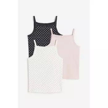 Комплект из 3 футболок без рукавов HM Jersey Heart Light Pink