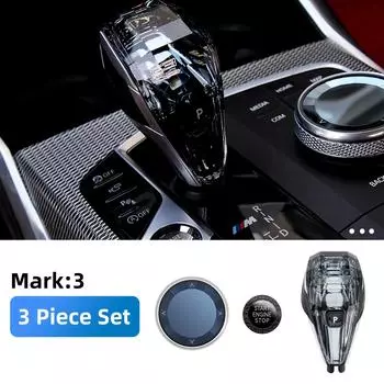 Комплект из 3 предметов, хрустальная ручка переключения передач для BMW 3 5 серии X3 X5 X6 F44 G20 G05 G06 G08 G30 6GT, запасные части для салона автомобиля