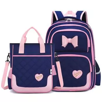 Комплект из 3 предметов, школьные сумки для девочек, рюкзак Kawaii, рюкзаки для школьников, подростков, девочек, детские сумки для девочек, ортопедический рюкзак синий