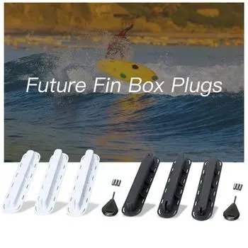 Комплект из 3 заглушек для коробок Future Tri Fins Основание для плавников Винт для SUP Набор заглушек для ласт для серфинга Дополнительный ключ для плавников Винты для плавников чёрный