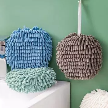 Комплект из 4 полотенец для рук из шенилла, мягкие полотенца из микрофибры с кольцами для подвешивания, быстросохнущие впитывающие полотенца для кухни и ванной комнаты 4pcs