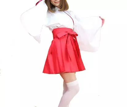 Комплект из белых чулок Shrine Maiden, мини-длины, японская одежда, кимоно для косплея, юката, один размер, подходит большинству, TOKYO GOODS MARKET [PURebon] [Pyuaribon]