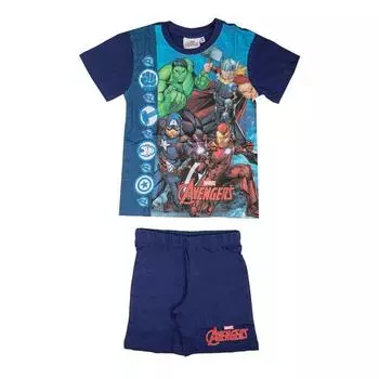 Комплект из синей футболки и шорт Marvel Avengers для детей 3 ans синий
