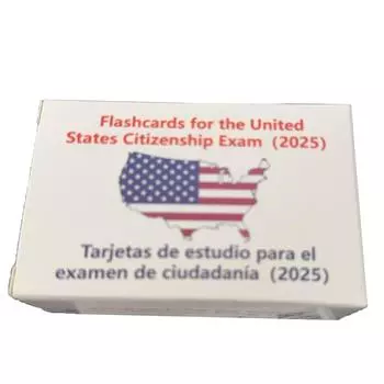 Комплект карточек для теста на гражданство США с руководством по изучению натурализации, 100 вопросов и ответов по гражданству США, карточки по гражданству США One Size белый