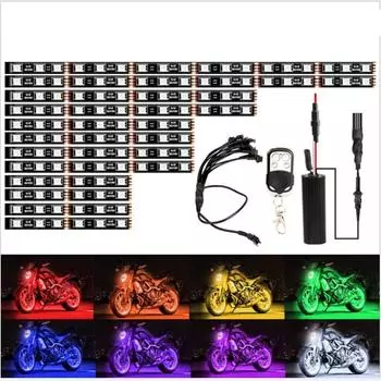 Комплект неоновой светодиодной ленты RGB 12X для мотоциклов и скутеров с подсветкой снизу, 12 В постоянного тока, универсальный