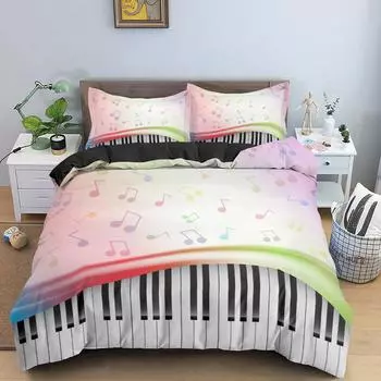 Комплект пододеяльников Piano с музыкальной тематикой, комплект постельного белья Modern Personality, полиэстеровое одеяло, покрывало Queen King, полный размер 70x133cm 2pcs