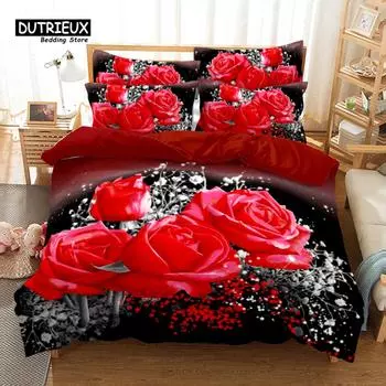 Комплект пододеяльников Rose Garden, модный комплект постельного белья, мягкий, удобный, дышащий, для декора спальни и гостевой комнаты EU single(135x200cm)