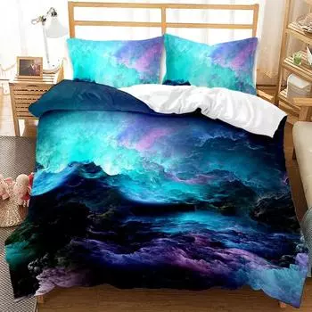 Комплект постельного белья 3D Galaxy, односпальный, двуспальный, Twin/Queen, 2 шт./3 шт./4 шт., комплект постельного белья с тематикой «Вселенная, космос» 2 70x133cm 2pcs