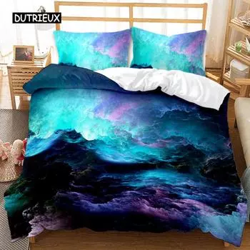 Комплект постельного белья 3D Galaxy, односпальный, двуспальный, Twin/Queen, 2 шт./3 шт./4 шт., комплект постельного белья с тематикой «Вселенная, космос» 2 EU single(135x200cm)