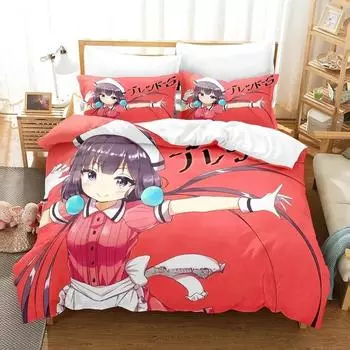 Комплект постельного белья 3D Kawaii Blend S, односпальная кровать, двуспальная кровать, двуспальная кровать, комплект постельного белья для взрослых и детей, комплект простыней с рисунком аниме 3D 70x133cm 2pcs