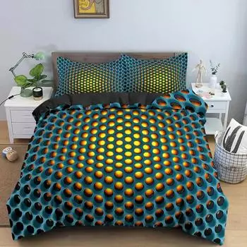 Комплект постельного белья Abstract Psychedelic Mystic, пододеяльник, наволочка, пододеяльник, двуспальная кровать размера King, молодежное одеяло из полиэстера EU single(135x200cm)