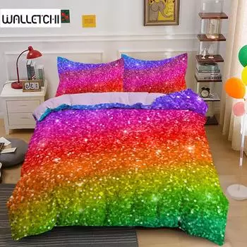 Комплект постельного белья Abstract Rainbow Colorful Queen King Single Duvet Cover Dream Polyester Sofar Covers Pillowcase Soft Bedwear EU single(135x200cm)