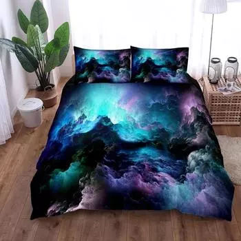 Комплект постельного белья Abstract Space Nebula, односпальный двуспальный, размер Queen, размер King, размер US Twin, полный комплект постельного белья размера King 70x133cm 2pcs