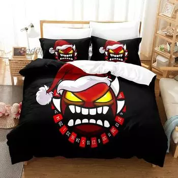 Комплект постельного белья Angry Geometry Dash Single Twin Full Queen King Size, комплект постельного белья Aldult Kid Bedroom Duvetcover Sets 3D Print New 70x133cm 2pcs