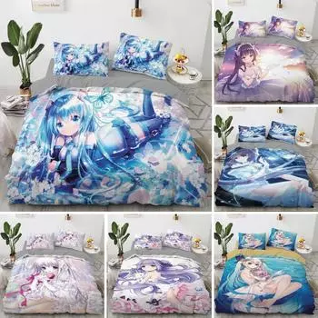 Комплект постельного белья Anime kawaii Япония Аниме loli Пододеяльник Детская спальня Мультфильм 3D Печатный пододеяльник Подарок в спальню 70x133cm 2pcs