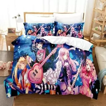 Комплект постельного белья Anime Show By Rock, пододеяльник, комплект постельного белья, пододеяльник, наволочка, одеяло размера king-size, комплект постельного белья для мальчиков и взрослых EU single(135x200cm)