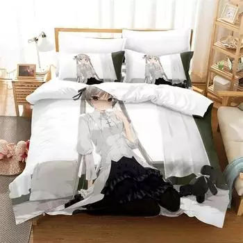 Комплект постельного белья Anime Yosuga No Sora, пододеяльник, одеяло, комплект постельного белья, наволочка, размер King Queen Twin для мальчиков и девочек для взрослых 70x133cm 2pcs