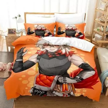 Комплект постельного белья Arknights Single Twin Full Queen King Size Комплект постельного белья Aldult Boys Bedroom Duvetcover Sets 3D Print Game Anime Kawaii 150x200cm 3pcs