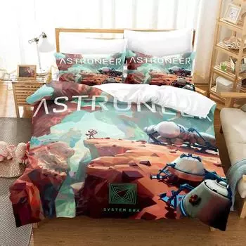 Комплект постельного белья Astroneer Single Twin Full Queen King Size Bed Set Adult Kids Bedroom Duvet cover Sets 3D Print Game Bed Set 70x133cm 2pcs