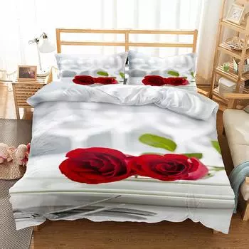 Комплект постельного белья Big Rose Blossom Duvet Cover Set King Queen Double Full Twin Single Size Boys 230x230cm