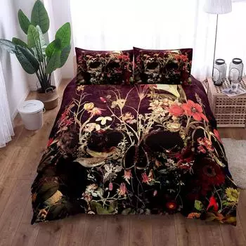 Комплект постельного белья Botanic Garden Gothic Skull Single Twin Double Queen King Cal King Size Комплект постельного белья 135x200cm