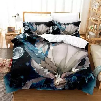 Комплект постельного белья Bungou Stray Dogs S4 Single Twin Full Queen King Size Bed Set Adult Kid Bedroom Duvet Cover Sets Bed Sheet Set EU Single 135x200cm
