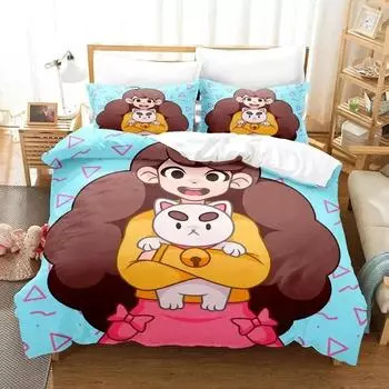 Комплект постельного белья Cartoon Bee PuppyCat, пододеяльник, комплект постельного белья, пододеяльник, наволочка, одеяло размера king-size, комплект постельного белья для мальчиков и взрослых 70x133cm 2pcs