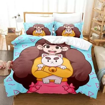 Комплект постельного белья Cartoon Bee PuppyCat, пододеяльник, комплект постельного белья, пододеяльник, наволочка, одеяло размера king-size, комплект постельного белья для мальчиков и взрослых 70x133cm 2pcs
