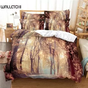 Комплект постельного белья Colorful Woods, комплект пододеяльников, комплект постельного белья с 3D-печатью, комплект постельного белья размера Queen, модный дизайн EU single(135x200cm)