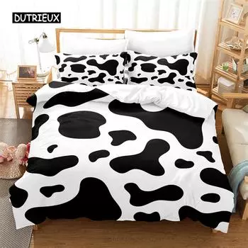 Комплект постельного белья Cow Stria, комплект пододеяльников, комплект постельного белья с 3D-печатью, комплект постельного белья размера «queen size», модный дизайн EU single(135x200cm)