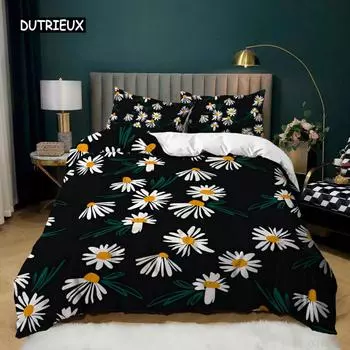 Комплект постельного белья Daisy Natural Daisy Комплект постельного белья Small Fresh Flower Тема пододеяльник из микрофибры Queen King Size пододеяльник EU single(135x200cm)