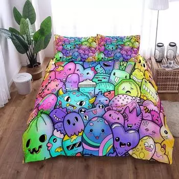 Комплект постельного белья для детей Space Squids King Queen Double Full Twin Single Size EU Single 135x200cm