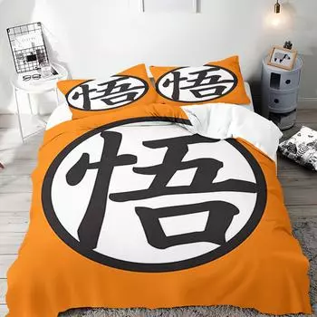 Комплект постельного белья Dragon Ball Anime Comforte Printed Cartoon Twin Size Комплекты постельного белья для рождественских подарков из 3 предметов 135x200cm