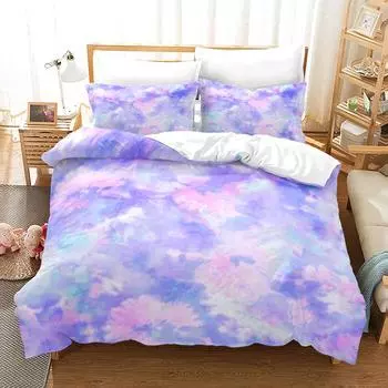 Комплект постельного белья Dream Halo Dyeing, односпальный, двуспальный, для девочек, детей, красивый домашний декор, мягкое постельное белье, цветной комплект пододеяльников cot size70x133cm2pc