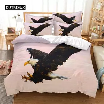 Комплект постельного белья Eagle, пододеяльник, комплект постельного белья с 3D-печатью, комплект постельного белья размера Queen, модный дизайн EU single(135x200cm)
