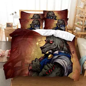 Комплект постельного белья Evil wolf, пододеяльник, комплект постельного белья с 3D-печатью, комплект постельного белья размера Queen, модный дизайн, комплект покрывала EU single(135x200cm)