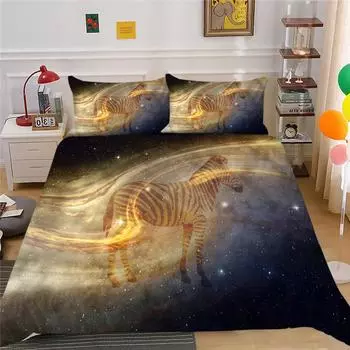 Комплект постельного белья Galaxy с рисунком животных, зебры, бабочки, кролика, королевского размера, комплект постельного белья из полиэстера для детей-подростков и взрослых 70x133cm 2pcs