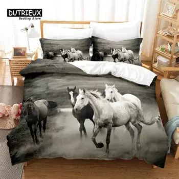 Комплект постельного белья Galloping Horse, комплект из 3 пододеяльников, мягкий, удобный, дышащий, для декора спальни и гостевой комнаты EU single(135x200cm)