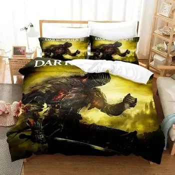 Комплект постельного белья Game Dark Souls, пододеяльник, постельный комплект, пододеяльник, наволочка, одеяло размера king-size, комплект постельного белья для мальчиков и взрослых 70x133cm 2pcs