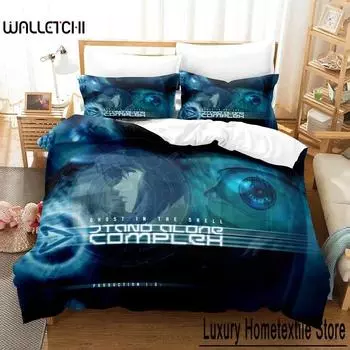 Комплект постельного белья Ghost In The Shell Single Twin Full Queen King Size Bed Set Adult Kids Bedroom Duvetcover Sets 3D Anime Bed Shelf Set 70x133cm 2pcs