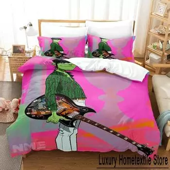 Комплект постельного белья Gorillaz 3D Single Twin Full Queen King Size Комплект постельного белья Aldult Kid Bedroom Комплекты пододеяльников 3D Print Game Комплект постельного белья 70x133cm 2pcs